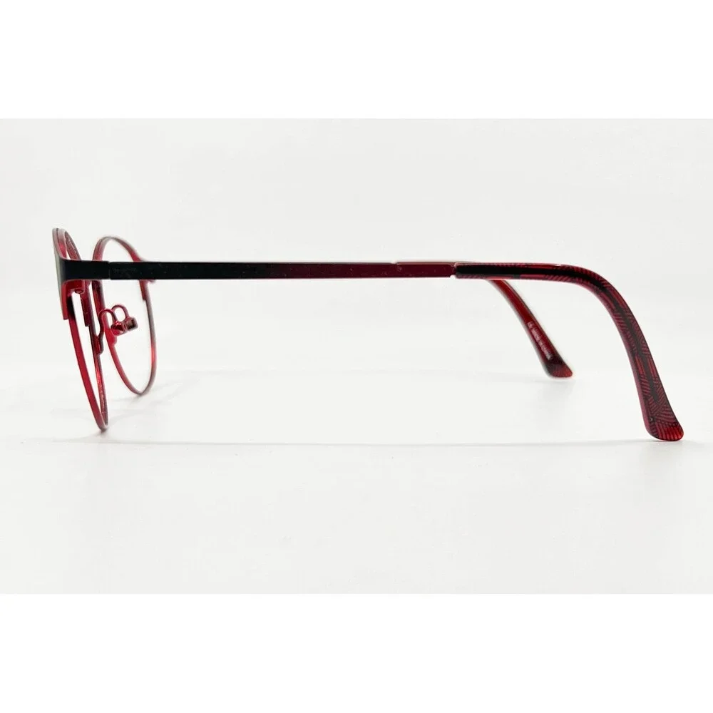Karen Kane Eyeglasses Womens Black Red Durian Round Full Rim Frames 48-19-135